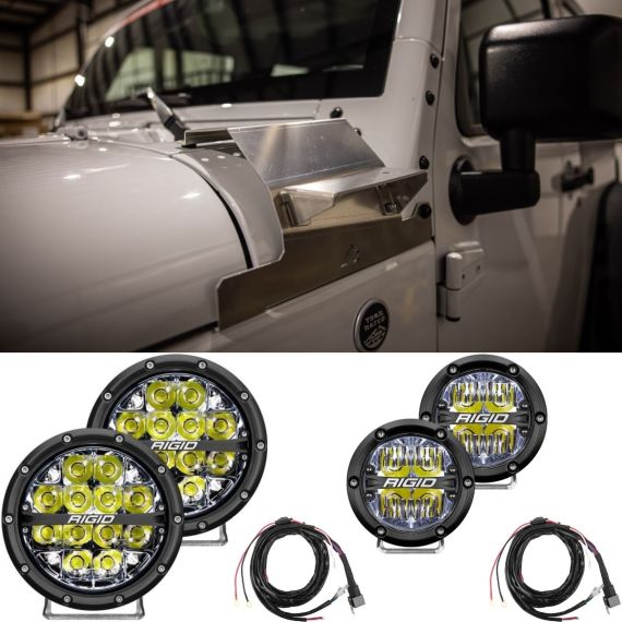 JEEP JK American Adventure LAB Bracket with Rigid Lights Bundle