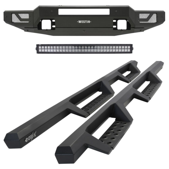 WESTIN Front Bumper and Step Bars with Led Light Bar for Ford Bronco