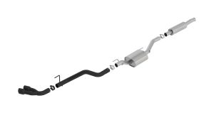 BORLA S Type Cat-Back System Dual Round Angle Cut Ceramic Black Jeep Gladiator JT