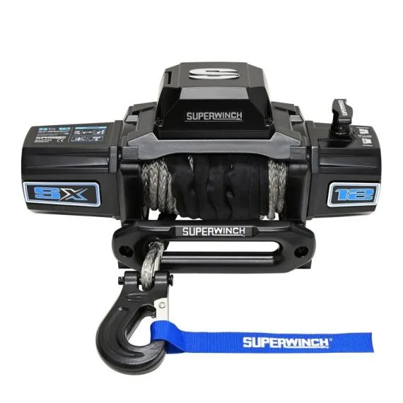 رافعة Superwinch SX12SR بسعة 12000 رطل مع حبل صناعي، لون أسود داكن، رقم المنتج 1712204