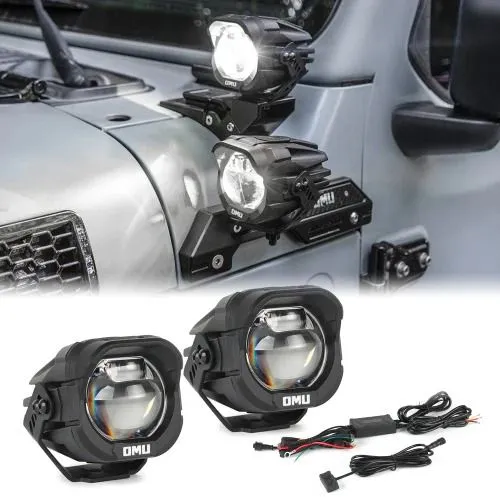 OMU Genesis 3'' A-Pillar Spotlight With Wire Harness For Universal Model WHITE SKU GAL-JW0-20126