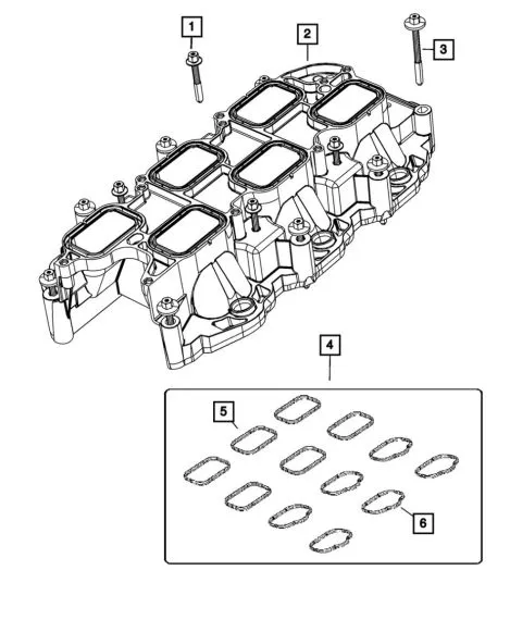 Mopar 5184331AC Intake Manifold Gasket Lower SET OF 6