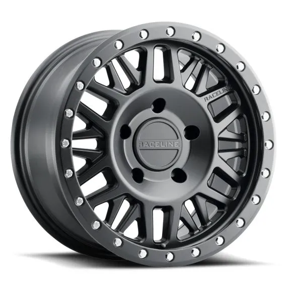 Raceline 951B RYNO SATIN BLACK 17x9 -12 JK,JL,JT Set of 5