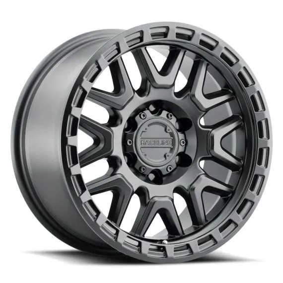 Raceline 953B Krank SATIN BLACK 17x9 -12 JK,JL,JT Set of 5