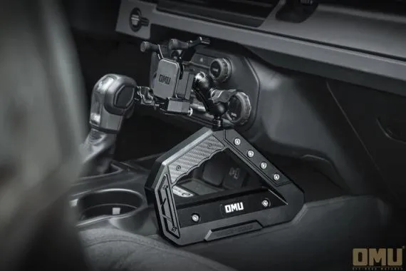 OMU Genesis Series Aluminum Center Console Grab Handle With Phone Holder For Ford Bronco SKU GCH-FB-20127