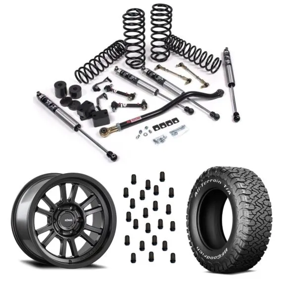 JKS 2.5" Lift With Konig Wheels and BFG KO3 33" Tires Bundle Jeep JLU