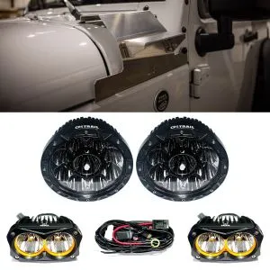 JEEP JK American Adventure LAB Bracket with OX Trail Lights Bundle SKU ORZ-BUNDLE-11
