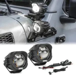 OMU Genesis 3'' A-Pillar Spotlight With Wire Harness For Universal Model WHITE