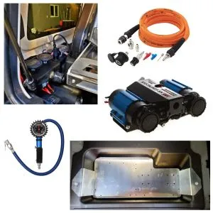 ARB Compressor with American Adventure Lab Compressor Mount Bracket and Remote kit, ARB Pump Up Kit and Inflator Gauge Bundle