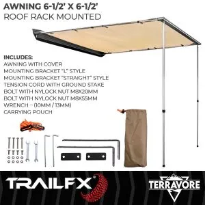 Terravore Awning 6.5 ft x 6.5 ft SKU AWN001