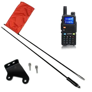 عمود علم OFFROAD مع حامل علم JK وحزمة جهاز اتصال لاسلكي SKU ORZ-BUNDLE-07
