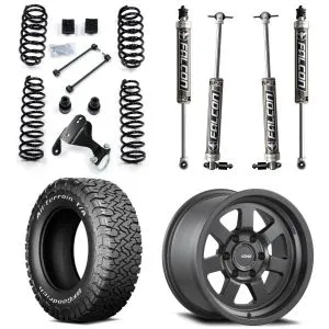 TERAFLEX 2.5" Lift with FALCON Shocks, KONIG Wheels and BFG KO3 Tires Bundle for JK 4dr SKU ORZ-BUNDLE-21